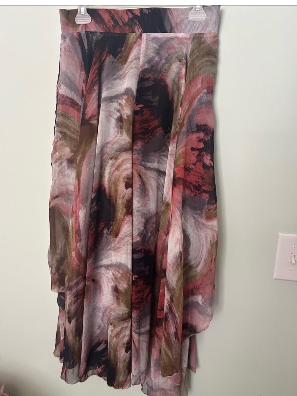 The Pyramid Collection Abstract Split-Leg Chiffon Pant Skirt - Picture 4 of 5